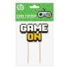 Topper ozdoby na tort napis GAME ON minecraft piksele dekoracje urodzinowe